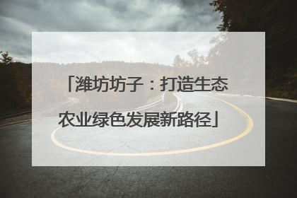潍坊坊子：打造生态农业绿色发展新路径