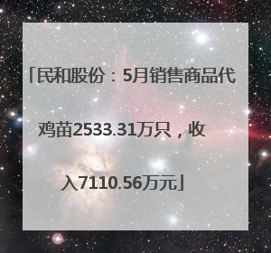 民和股份：5月销售商品代鸡苗2533.31万只，收入7110.56万元