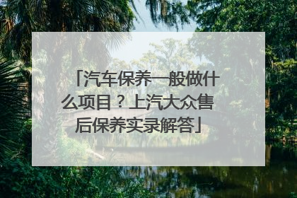 汽车保养一般做什么项目？上汽大众售后保养实录解答