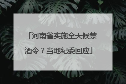 河南省实施全天候禁酒令？当地纪委回应