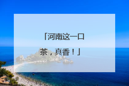 河南这一口茶，真香！