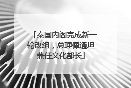 泰国内阁完成新一轮改组，总理佩通坦兼任文化部长