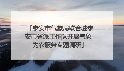 泰安市气象局联合驻泰安市省派工作队开展气象为农服务专题调研