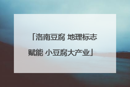 洛南豆腐 地理标志赋能 小豆腐大产业
