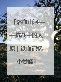 浴血山河——抗战中的太原｜铁血记忆小娄峰