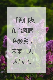 海口发布台风蓝色预警，未来三天天气→