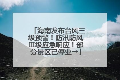 海南发布台风三级预警！防汛防风Ⅲ级应急响应！部分景区已停业→