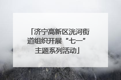 济宁高新区洸河街道组织开展“七一” 主题系列活动