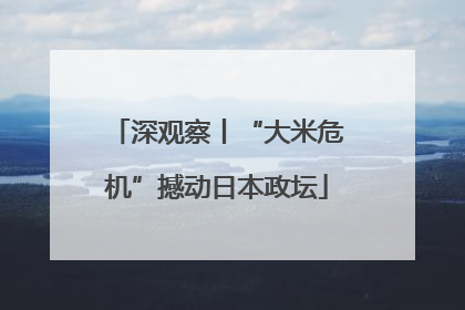 深观察丨“大米危机”撼动日本政坛