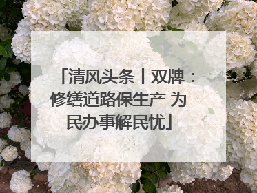 清风头条丨双牌：修缮道路保生产 为民办事解民忧