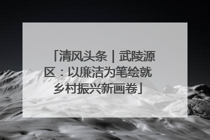 清风头条｜武陵源区：以廉洁为笔绘就乡村振兴新画卷