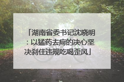 湖南省委书记沈晓明：以猛药去疴的决心坚决刹住违规吃喝歪风