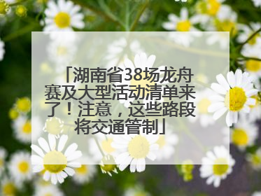 湖南省38场龙舟赛及大型活动清单来了！注意，这些路段将交通管制