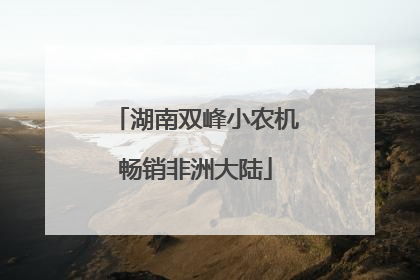 湖南双峰小农机畅销非洲大陆