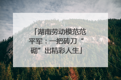 湖南劳动模范范平军：一把砖刀“砌”出精彩人生