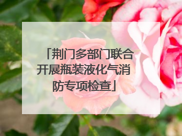 荆门多部门联合开展瓶装液化气消防专项检查