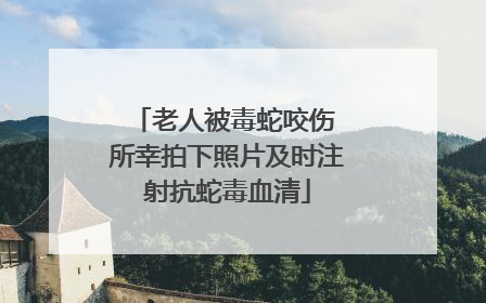 老人被毒蛇咬伤 所幸拍下照片及时注射抗蛇毒血清