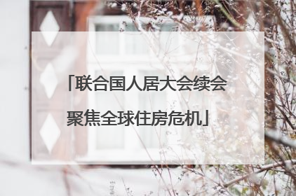 联合国人居大会续会聚焦全球住房危机