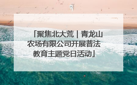 聚焦北大荒｜青龙山农场有限公司开展普法教育主题党日活动