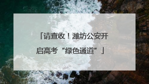 请查收！潍坊公安开启高考“绿色通道”