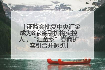 证监会批复中央汇金成为8家金融机构实控人，“汇金系”券商扩容引合并遐想