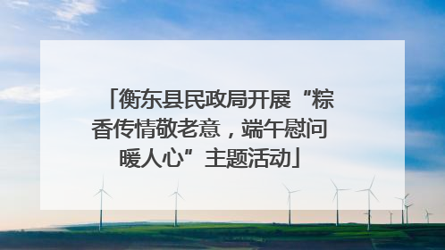 衡东县民政局开展“粽香传情敬老意，端午慰问暖人心”主题活动