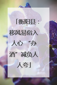衡阳县：移风易俗入人心 “办酒”减负人人夸