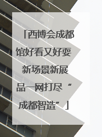 西博会成都馆好看又好耍 新场景新展品一网打尽“成都智造”