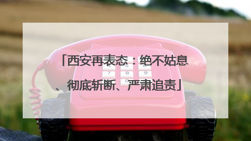 西安再表态：绝不姑息、彻底斩断、严肃追责