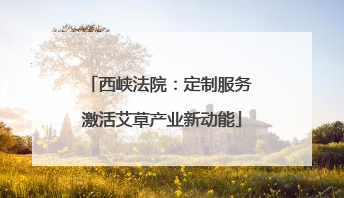 西峡法院：定制服务激活艾草产业新动能