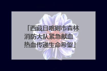 西藏日喀则市森林消防大队紧急献血 热血传递生命希望