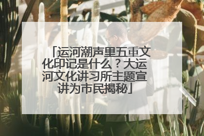 运河潮声里五重文化印记是什么？大运河文化讲习所主题宣讲为市民揭秘