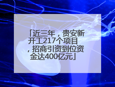 近三年，贵安新开工217个项目，招商引资到位资金达400亿元