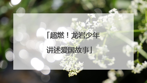 超燃！龙岩少年讲述爱国故事