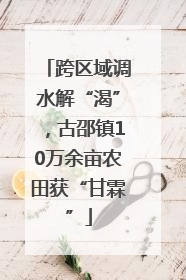 跨区域调水解“渴”，古邵镇10万余亩农田获“甘霖”