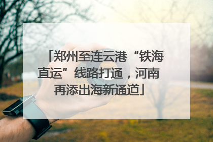 郑州至连云港“铁海直运”线路打通，河南再添出海新通道