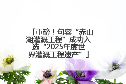 重磅！句容“赤山湖灌溉工程”成功入选“2025年度世界灌溉工程遗产”