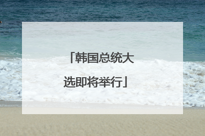 韩国总统大选即将举行