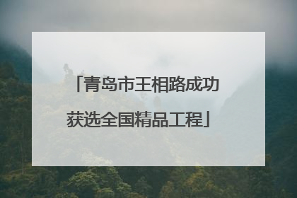 青岛市王相路成功获选全国精品工程