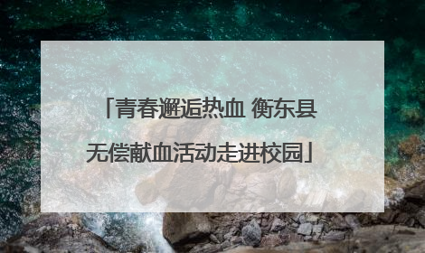青春邂逅热血 衡东县无偿献血活动走进校园