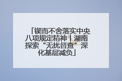 锲而不舍落实中央八项规定精神丨湖南探索“无扰督查”深化基层减负
