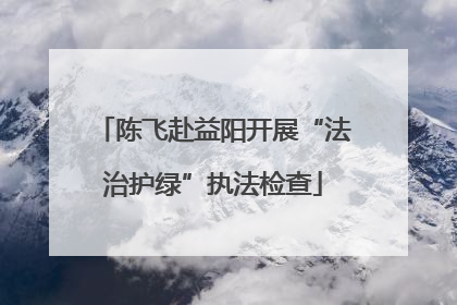 陈飞赴益阳开展“法治护绿”执法检查