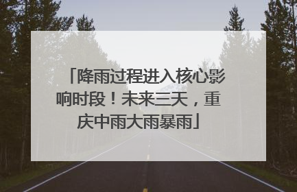 降雨过程进入核心影响时段！未来三天，重庆中雨大雨暴雨