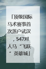 顶级国际马术赛事首次落户武汉，547对人马“飞跃”英雄城