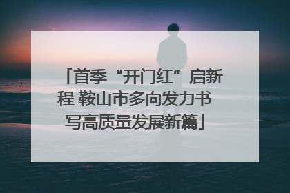 首季“开门红”启新程 鞍山市多向发力书写高质量发展新篇