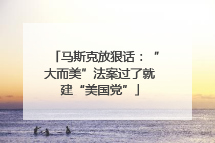 马斯克放狠话：“大而美”法案过了就建“美国党”
