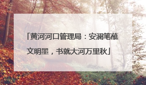 黄河河口管理局：安澜笔蘸文明墨，书就大河万里秋