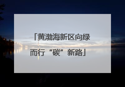 黄渤海新区向绿而行“碳”新路