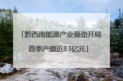黔西南能源产业强劲开局 首季产值近83亿元