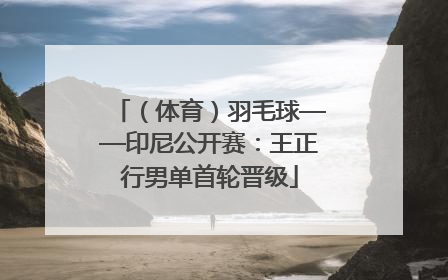 （体育）羽毛球——印尼公开赛：王正行男单首轮晋级